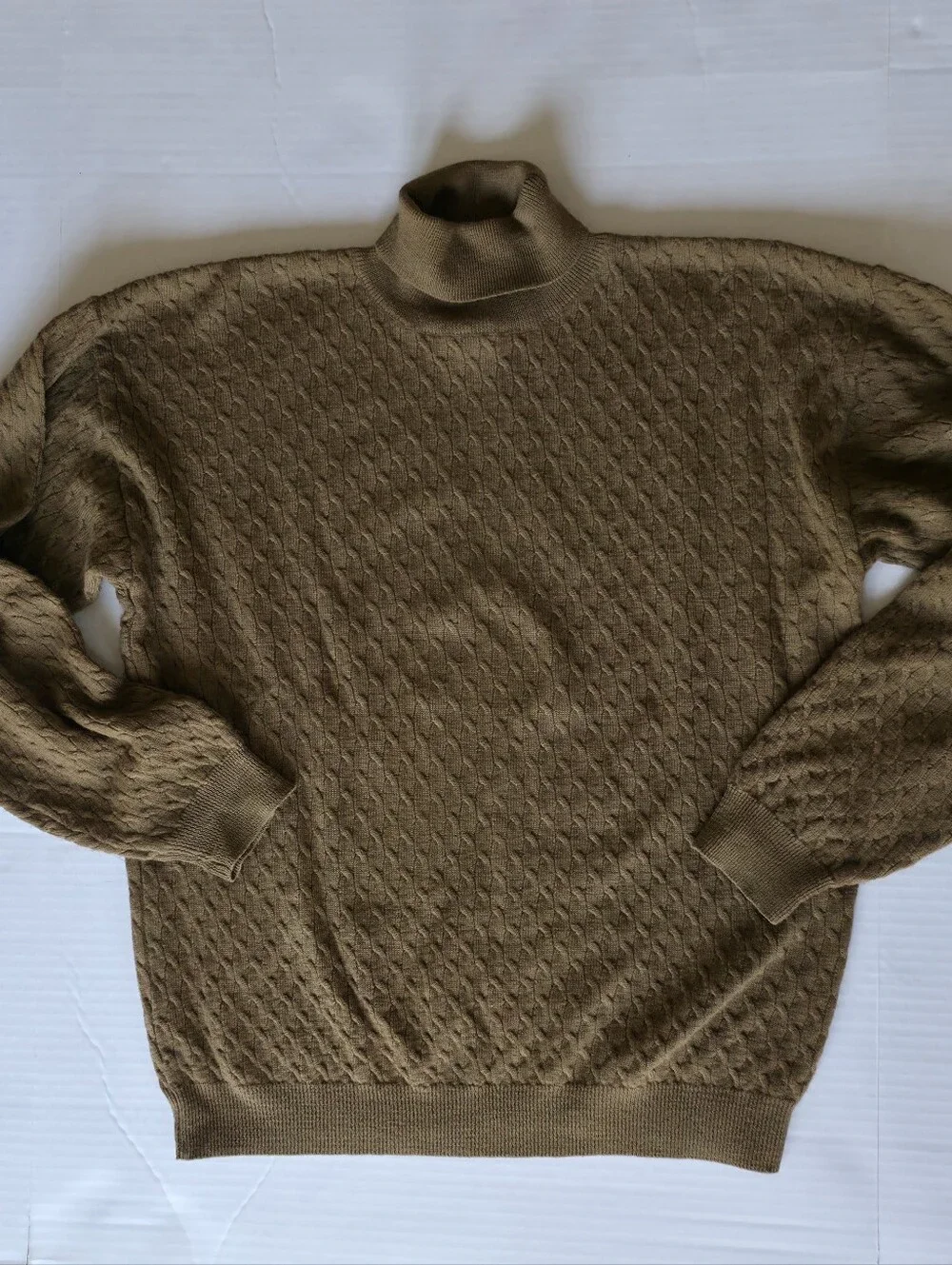 Barry Bricken 100% Merino Brown Turtleneck Men's Sweater Pullover Fall Old Money